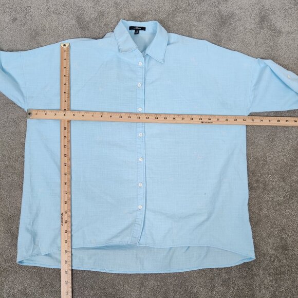 Mavi Women's Button Down Shirt in Blue Butterfly Oversized Size Small Bohemian - Picture 6 of 8